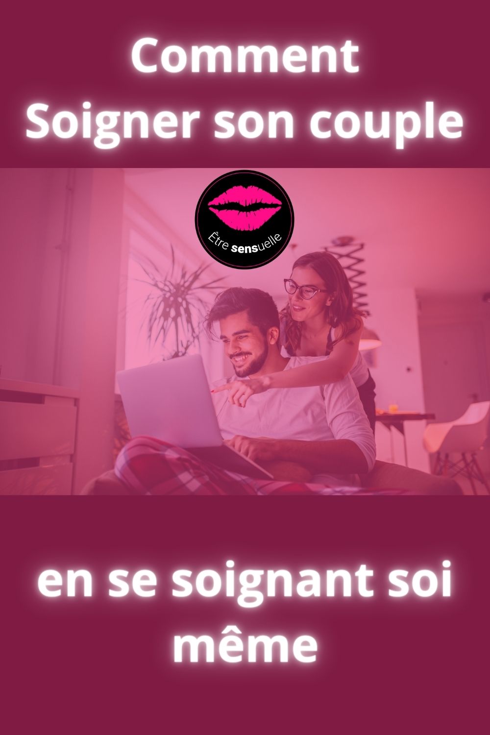 Homme et femme dans leur salon sur leur ordinateur avec une question comment soigner son couple